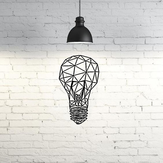 Light Bulb Wall Sculpture 2D