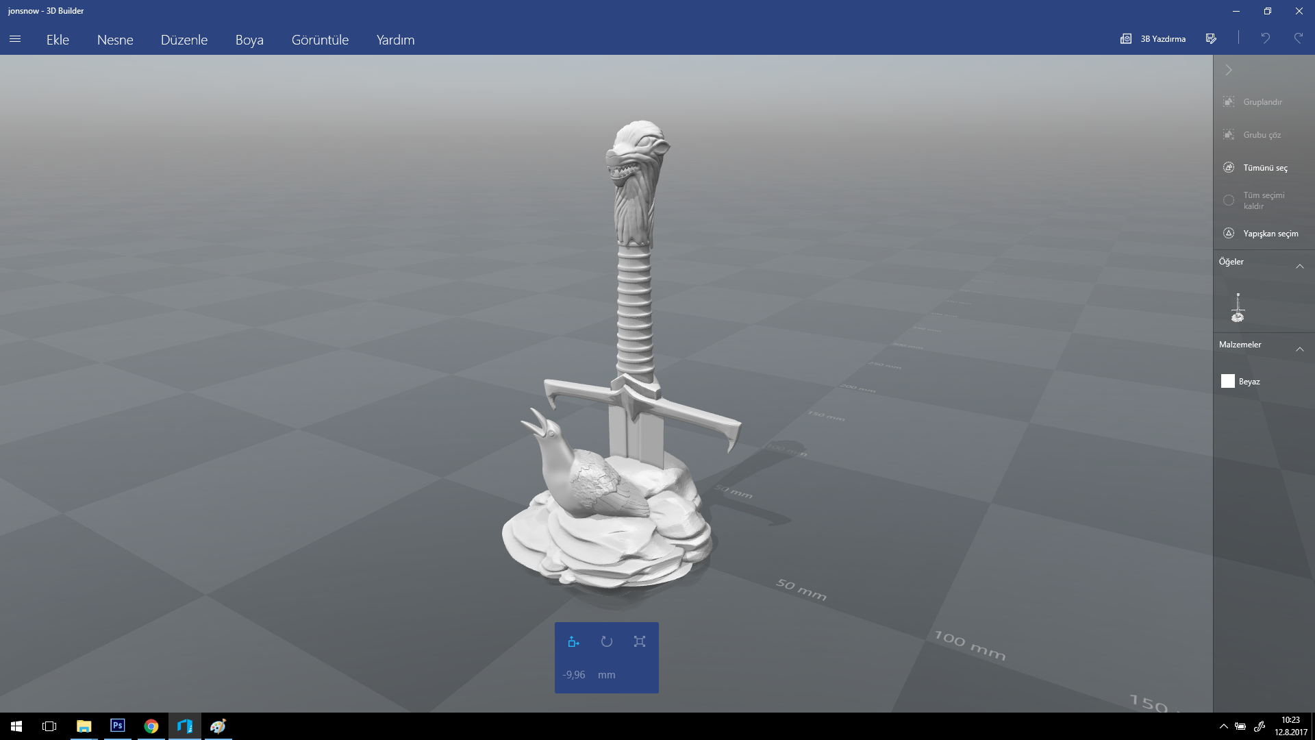 Game Of Thrones - LongClaw In Stone with Crow