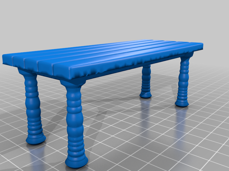 model chair and table with milling