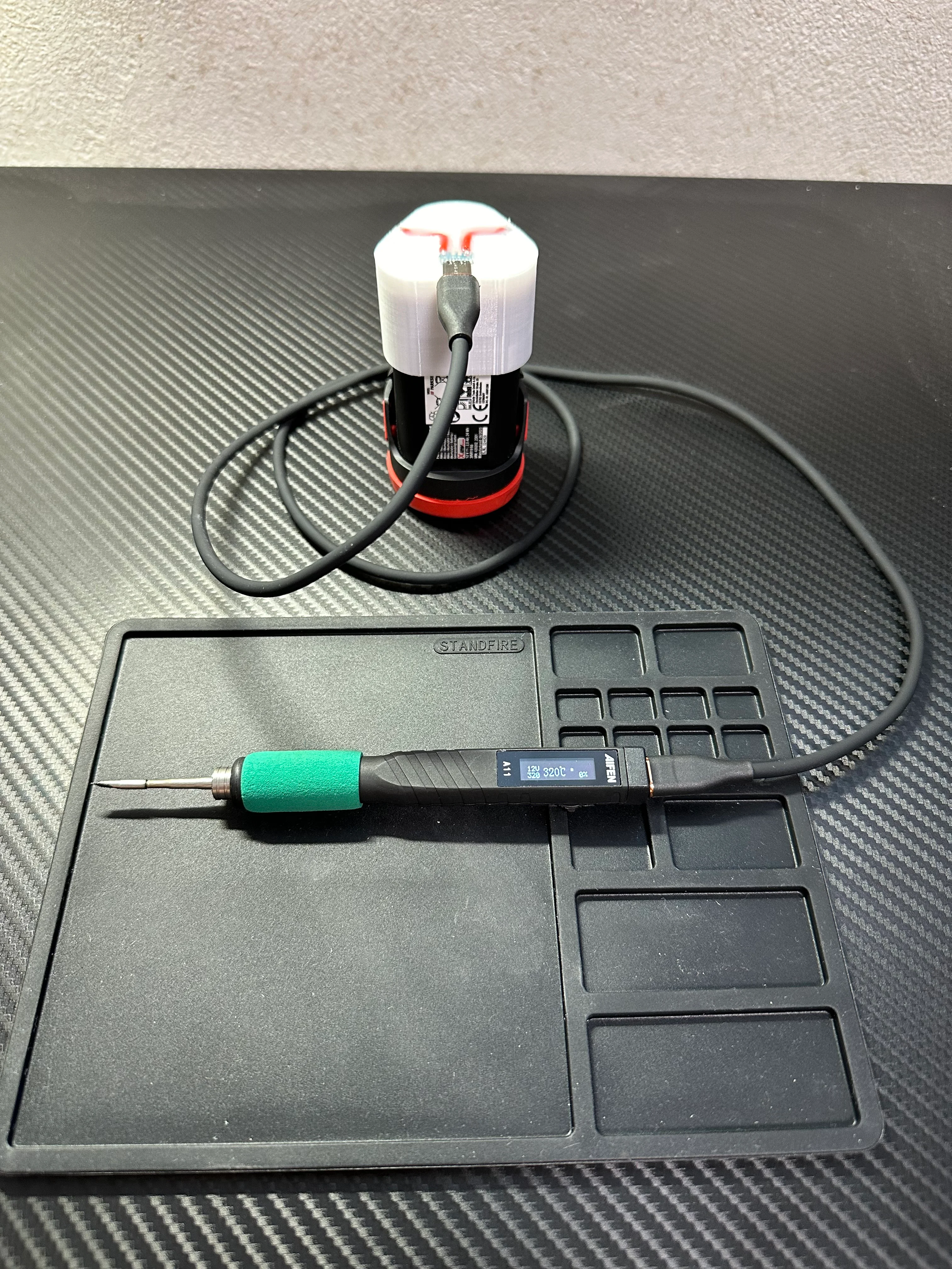 Parkside x12v battery to USB Type-C adapter for soldering iron