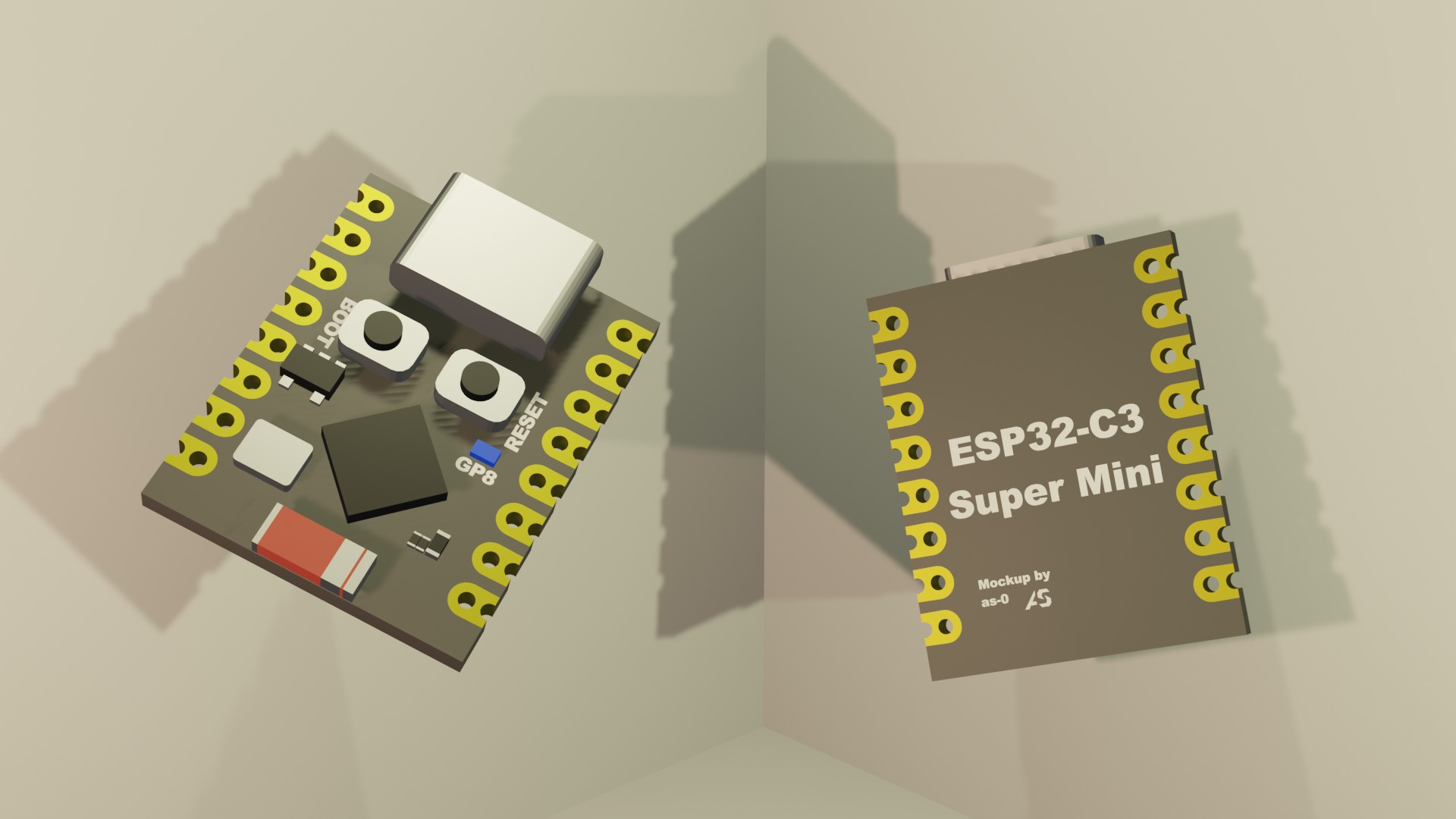 Mockup: ESP32-C3 Super Mini