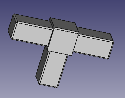 T angle connector for square tube 10mm x 10mm x 1mm