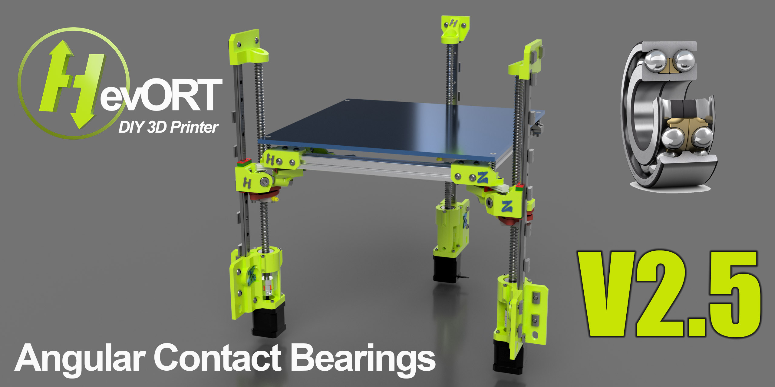 HevORT ZR V2.5 - MGN Rail assisted self leveling Z Axis with Ball screw and Z Wobble Management