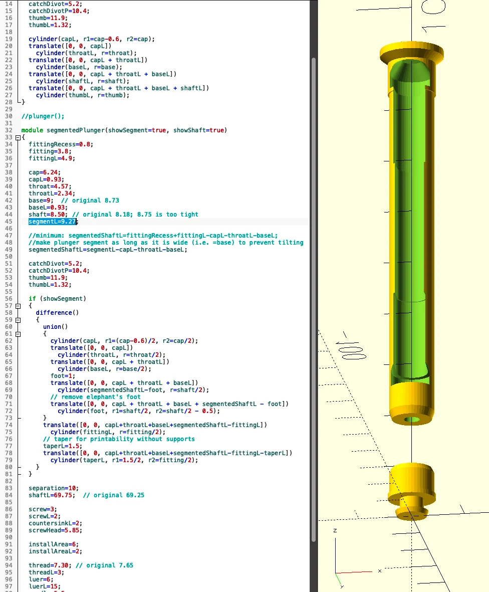 Hollow Plunger for 3mL Syringe