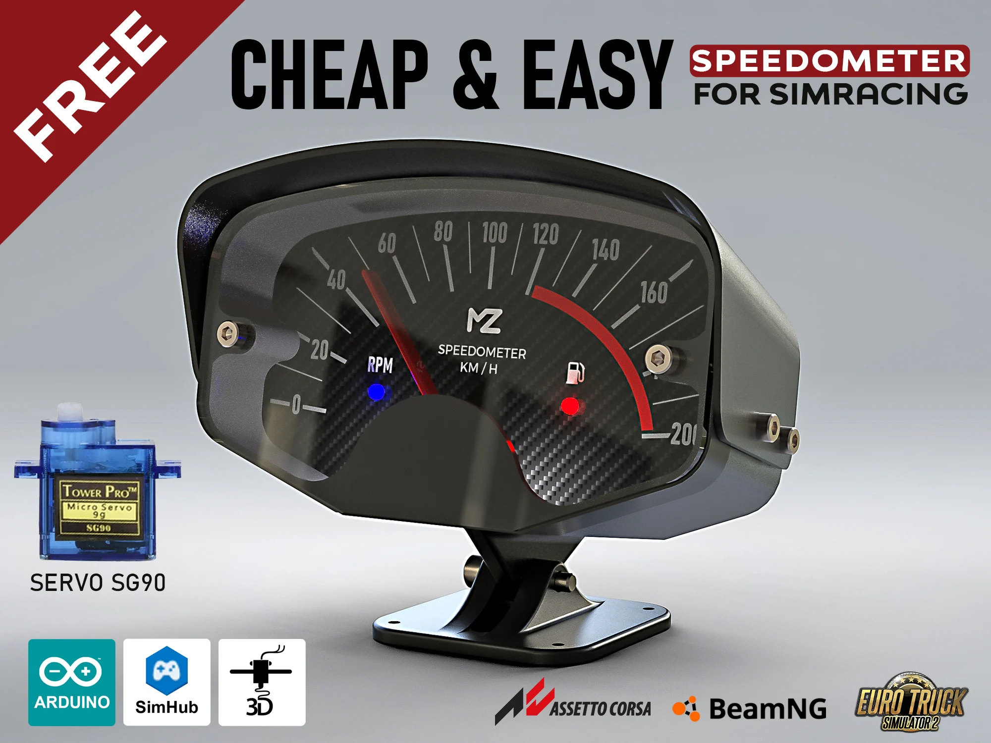 MZ Dashboard Lite - Free Sim Racing Speedometer