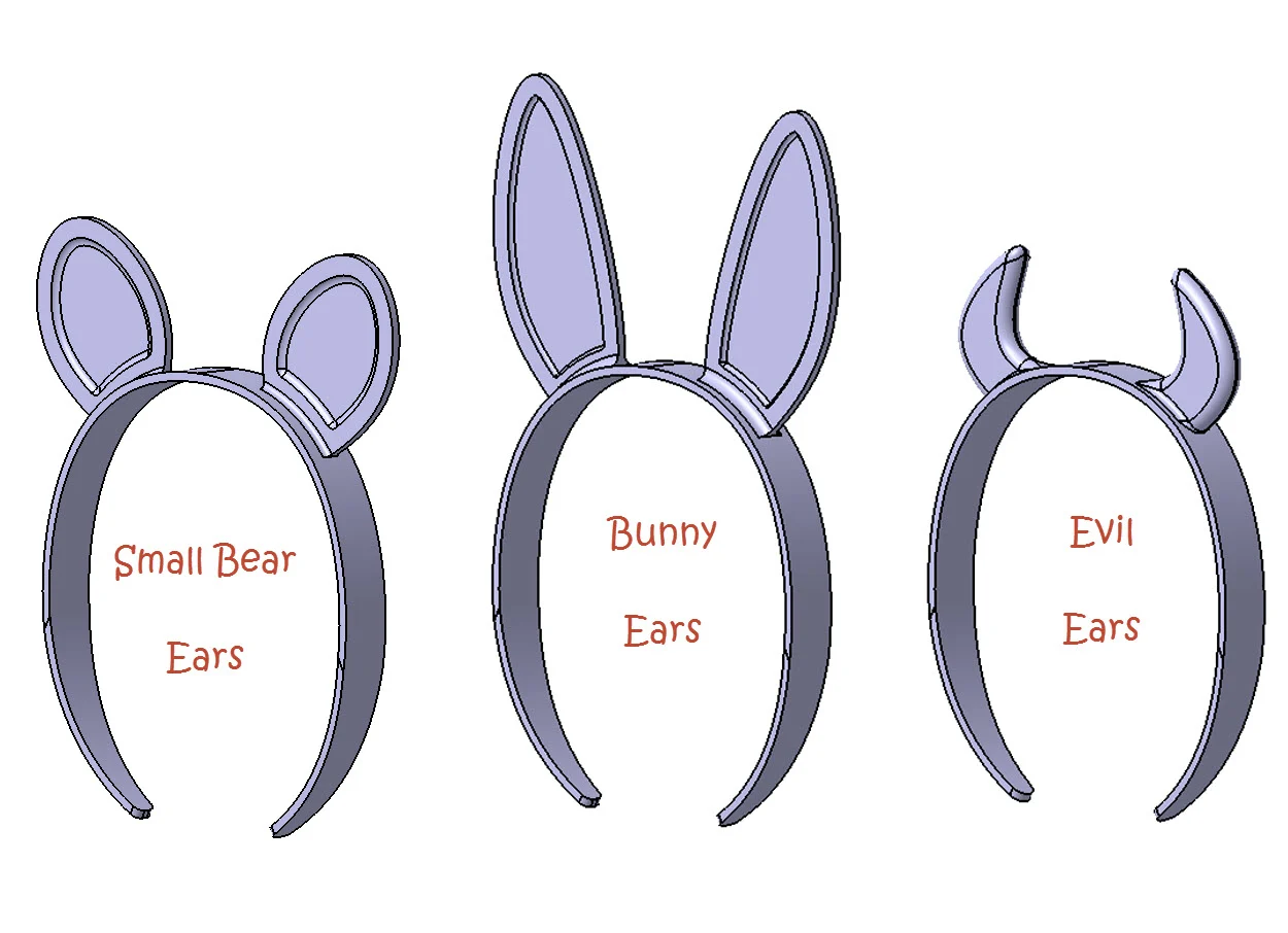 Fun Animal Costume Ears (Bunny, Bear, Devil)