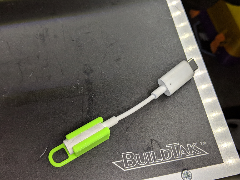Keychain Dongle Dangler for Google's USB-C to 3.5mm adapter