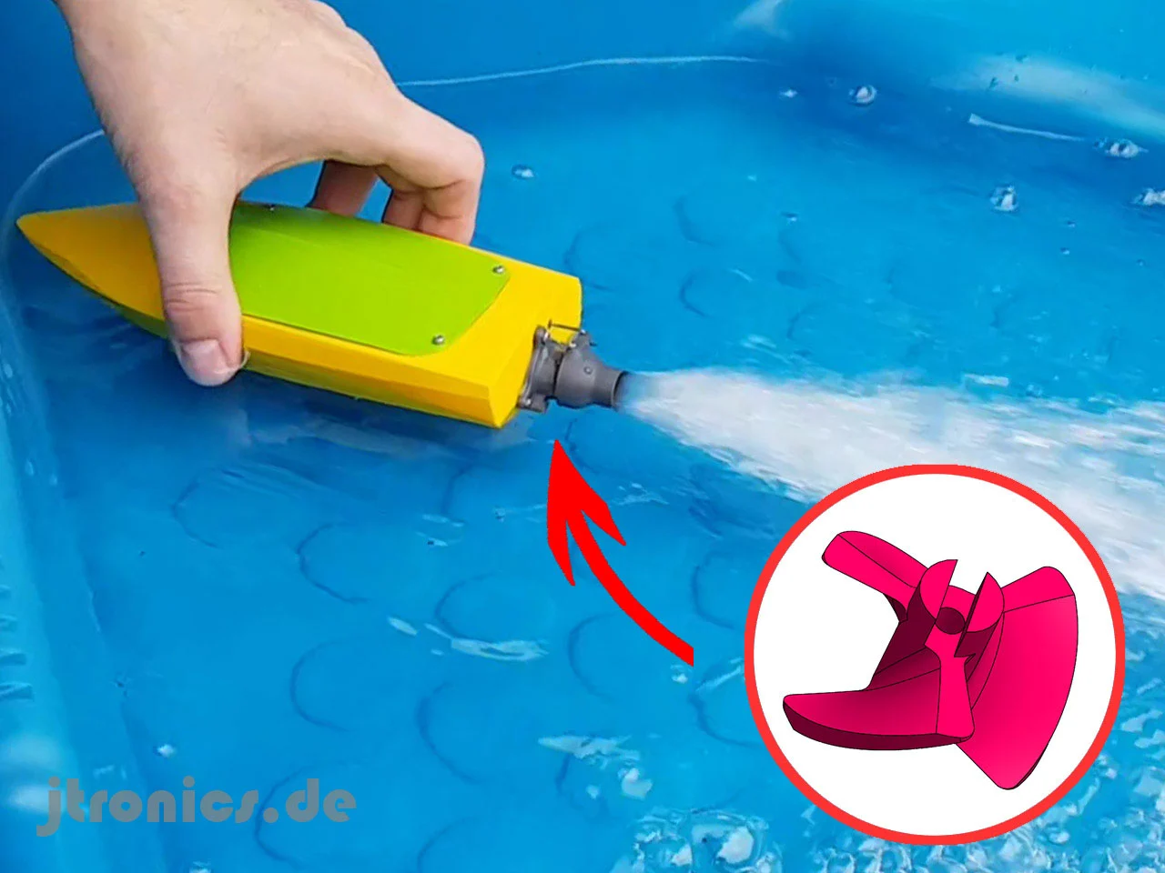 Mini RC Jet Boat - Propeller 20mm 3 Blades Test V2