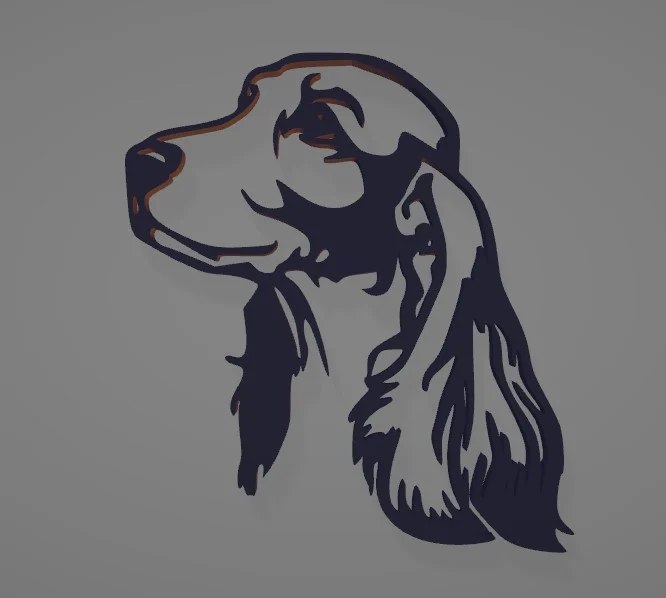 English Cocker Spaniel 2D wall sculpture
