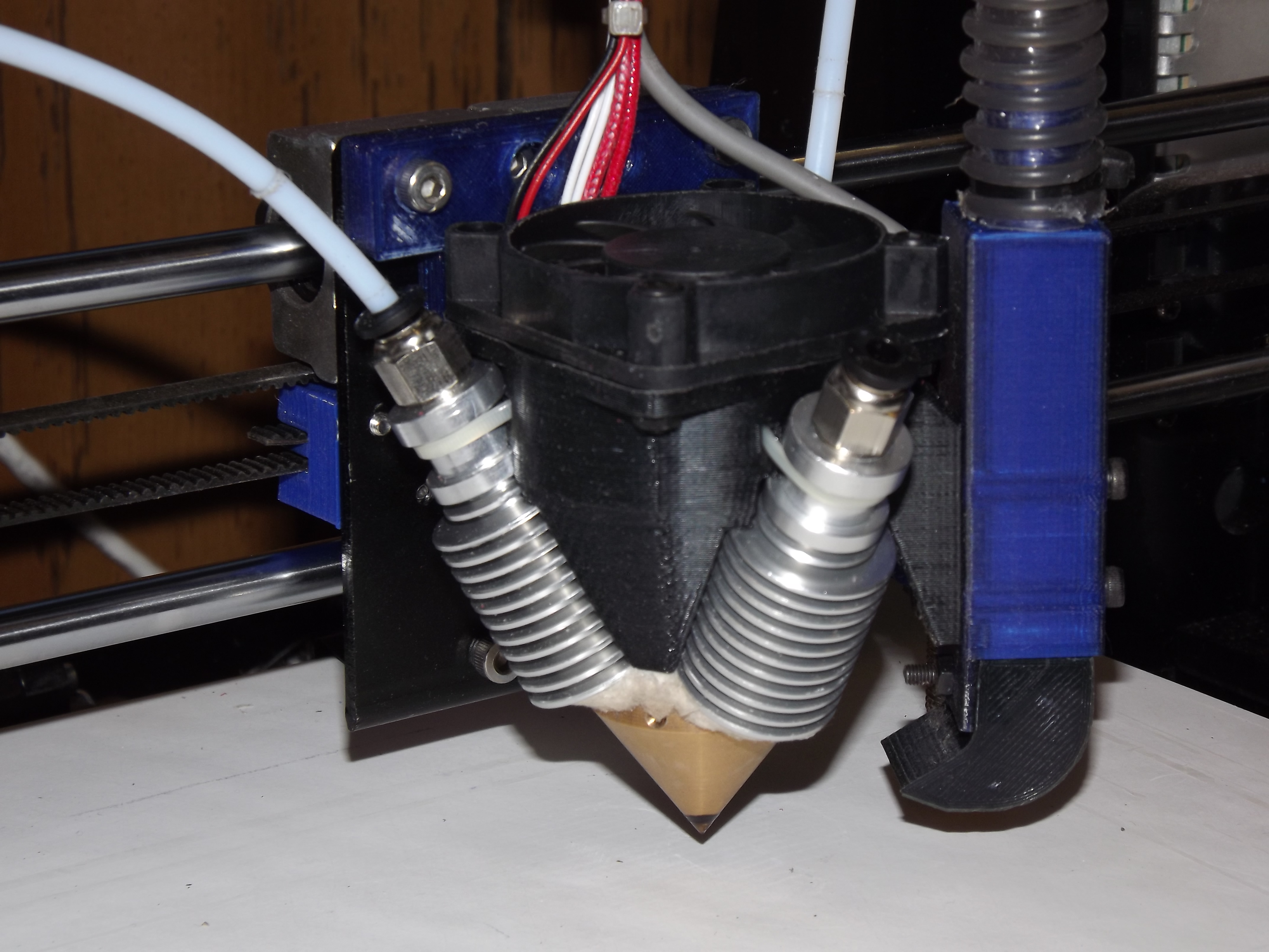 Diamond hotend mounting adapter and Print cooler to CPAP hose adapter with probe mount