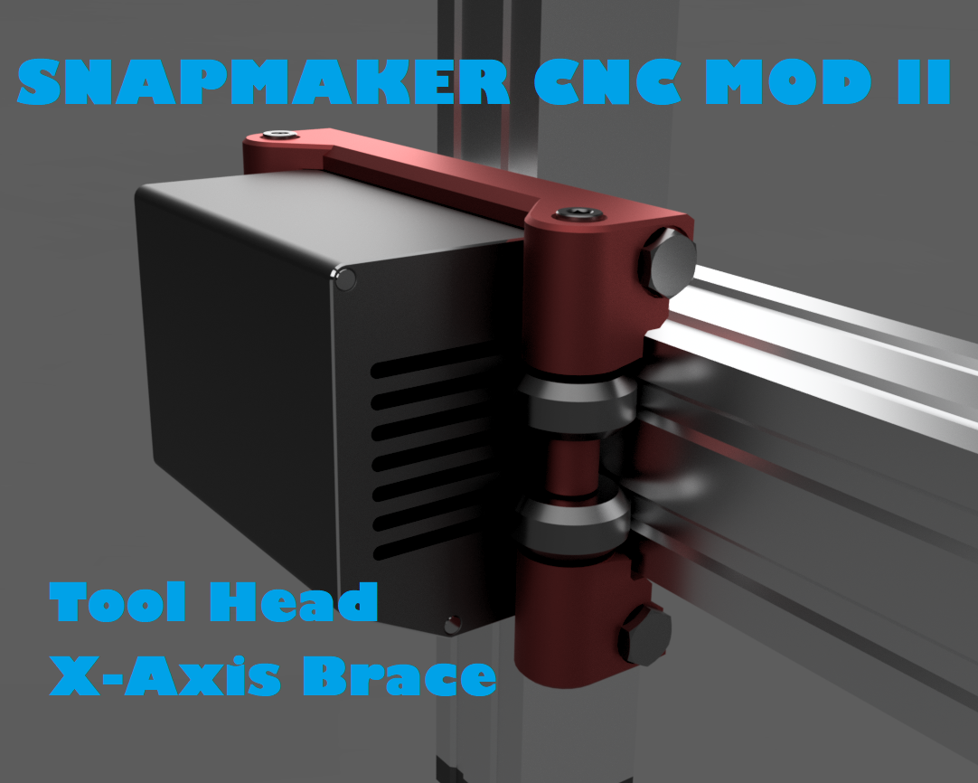 SnapMaker 2.0 Tool Head Roller Brace (For X-Axis CNC Stiffening)