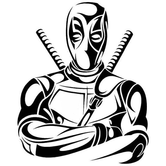 Tribal Deadpool stencil 5