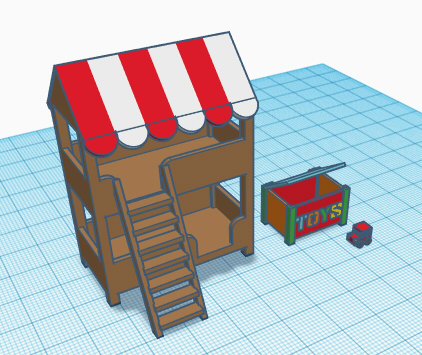 Doll Bedroom (bunk bed, toy box, toy car)