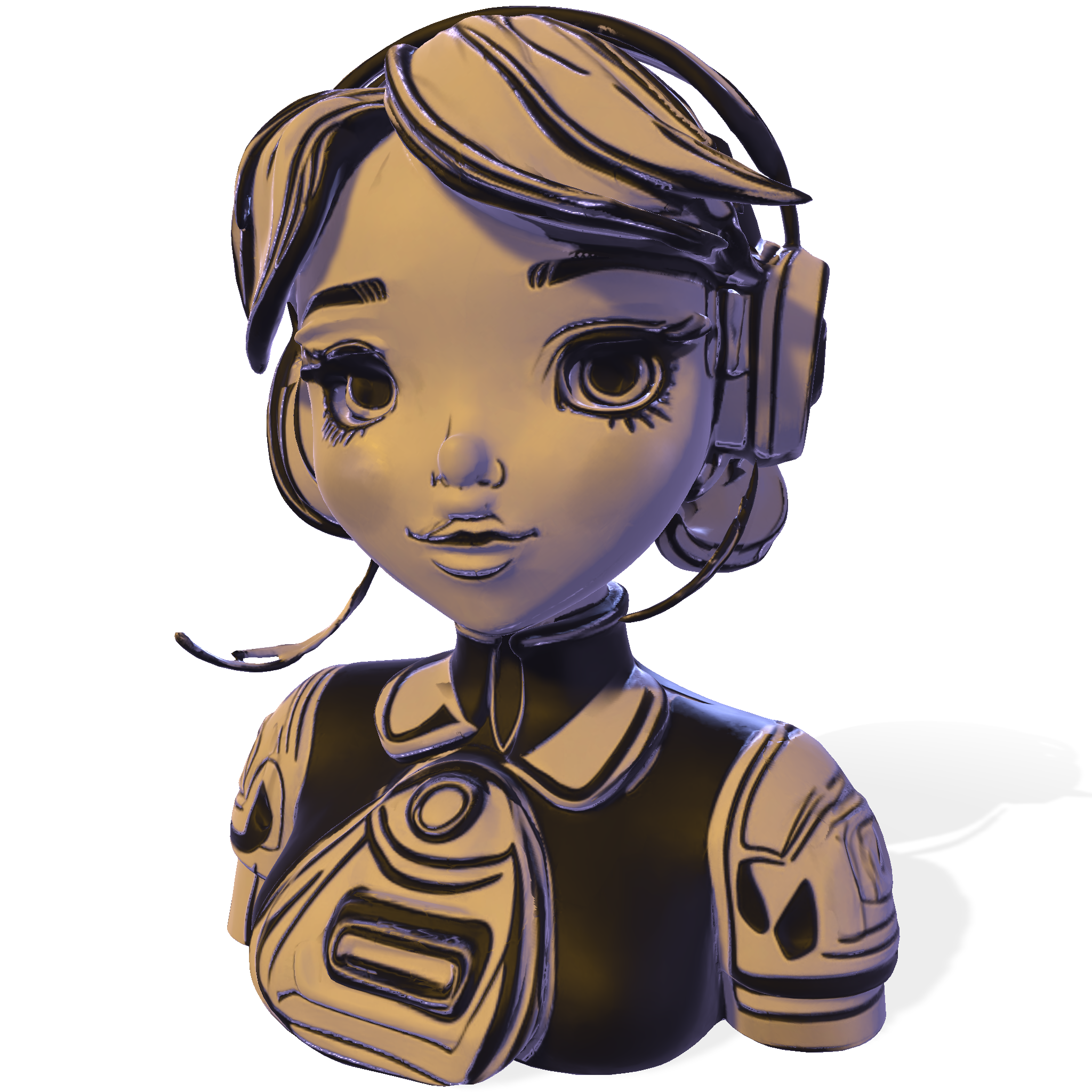 Anime Headset Girl Bust