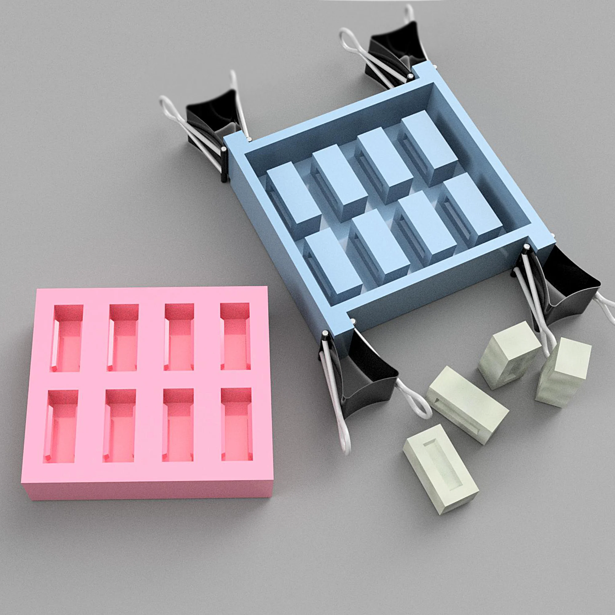 Mini brick mold for silicon casting