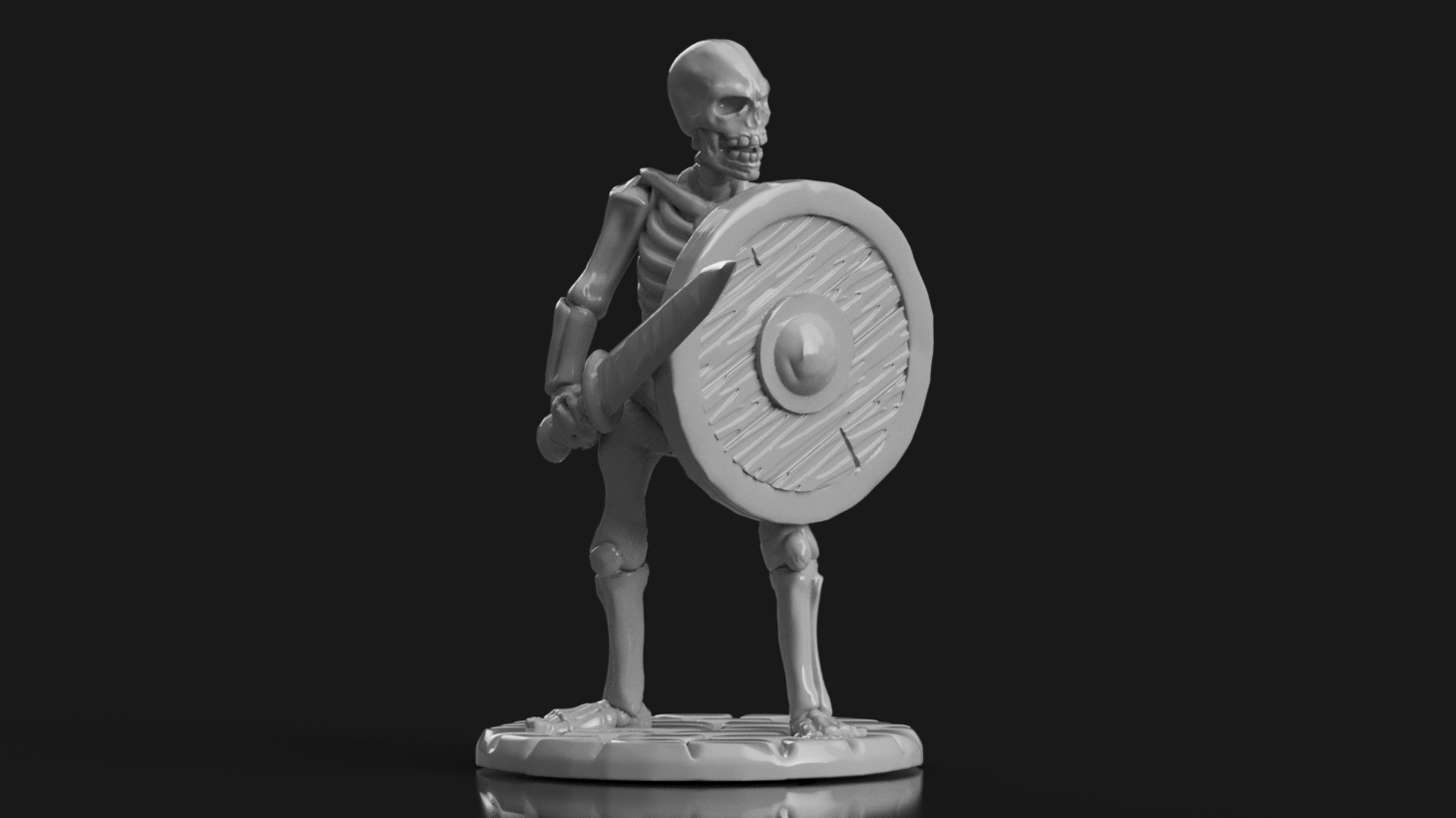 Living Bones with Short Sword and Shield