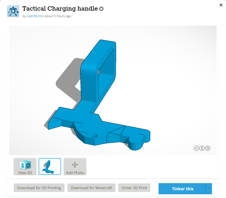 CoD-Style Tactical Charging Handle for Airsoft M4's and 416-Types