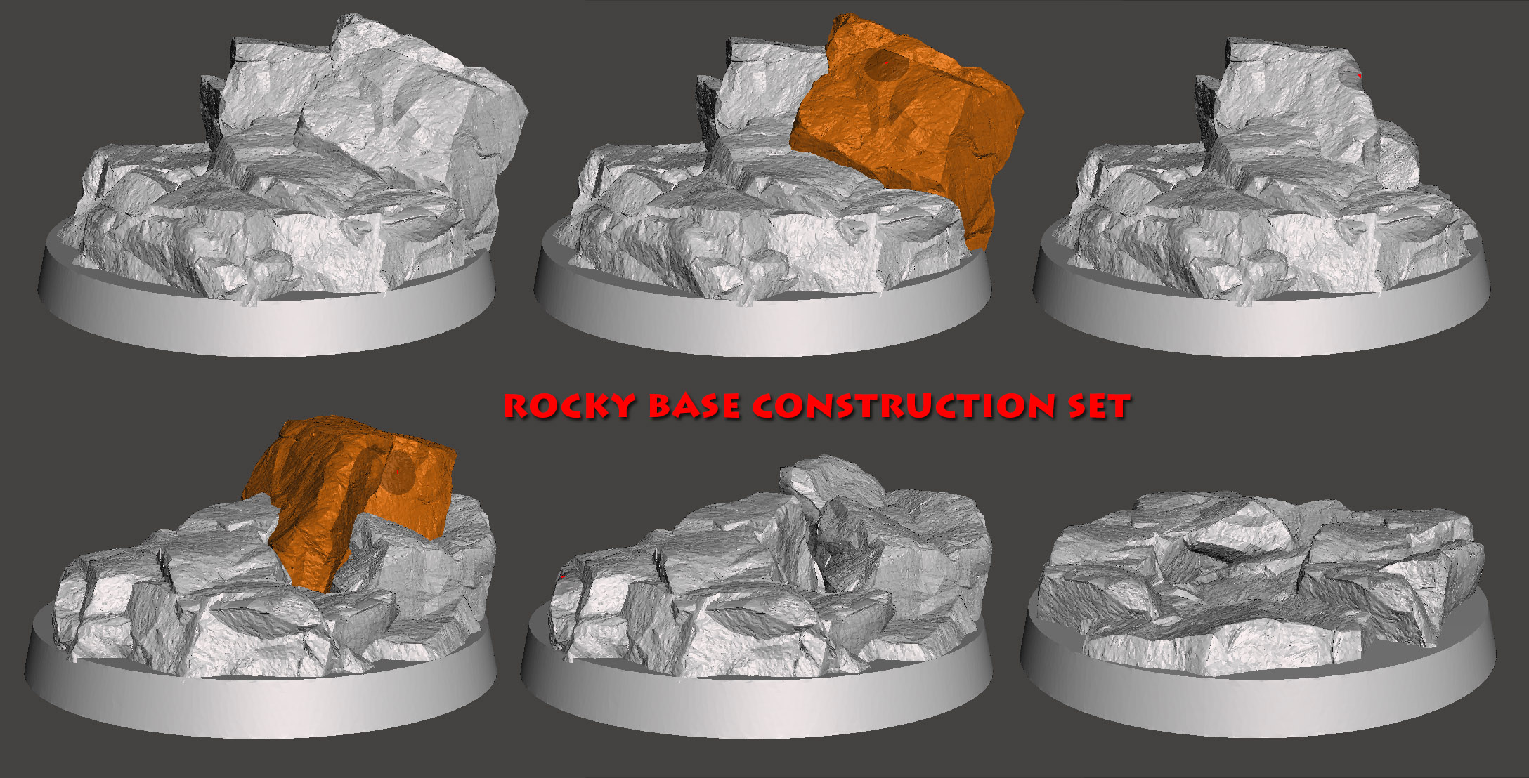 40mm rocky base construction set