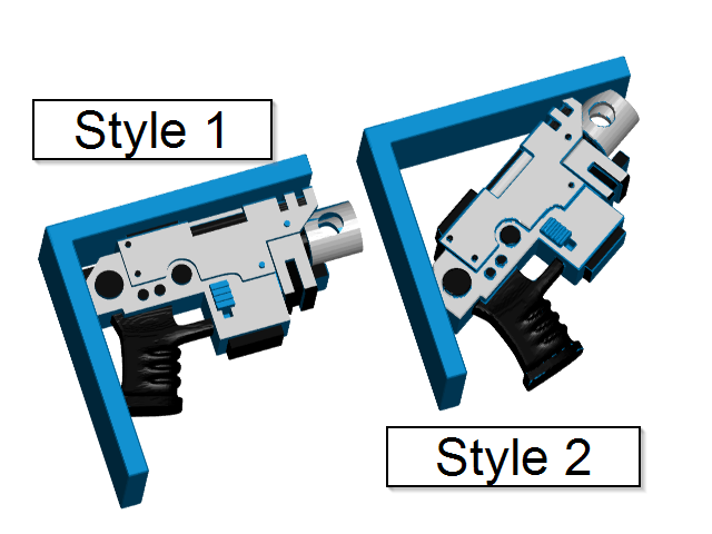 Warhammer Bolt Pistol Shelf Bracket (Screw or Tape Mount)
