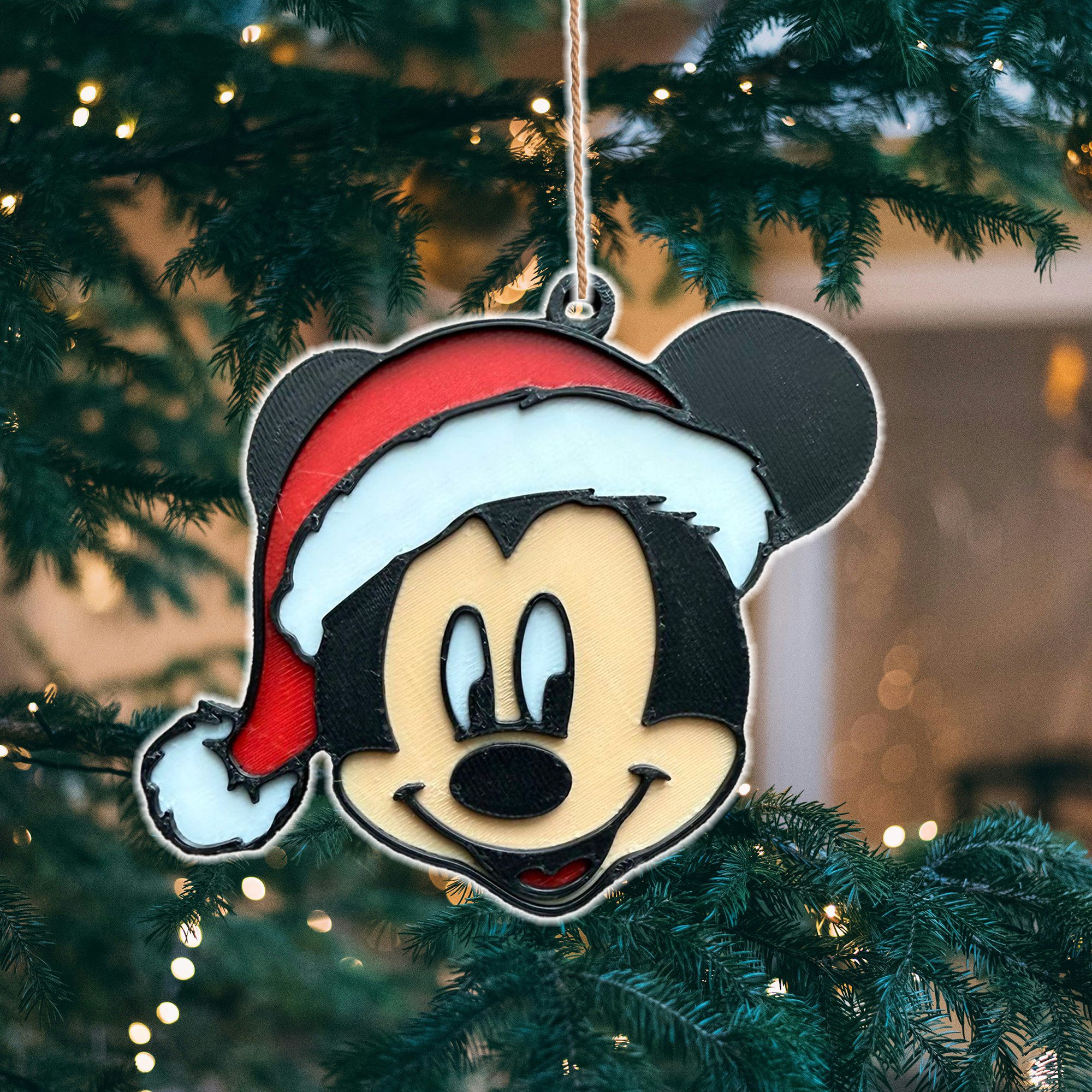 Christmas Micky Mouse Santa Hat Tree Ornament