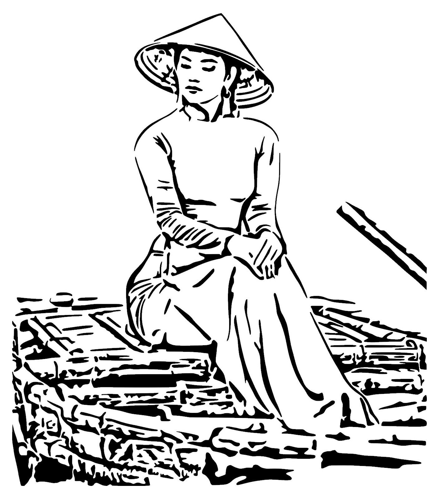 Asian Girl stencil