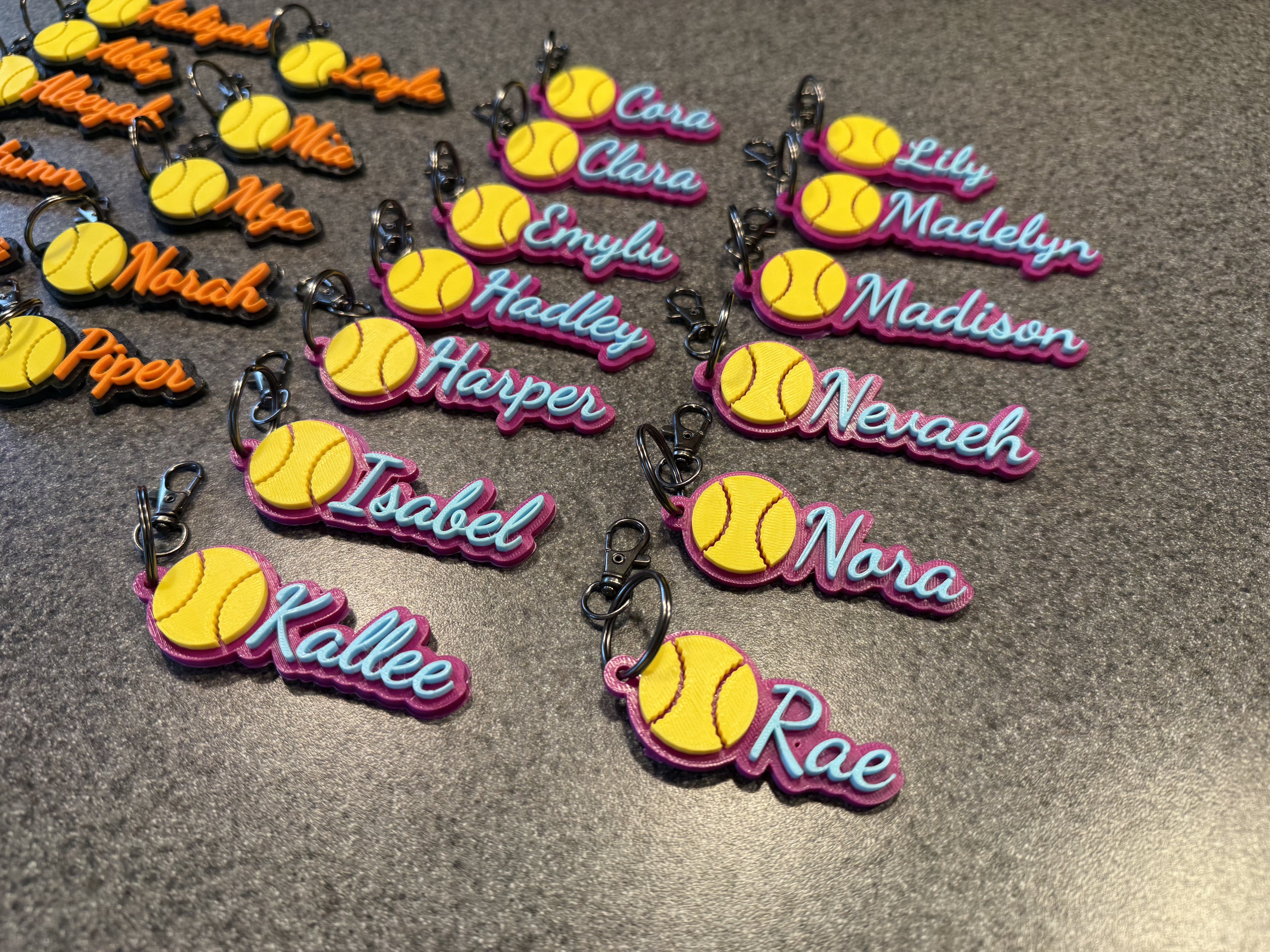 Customizable Softball/Baseball Keychain (OpenSCAD)