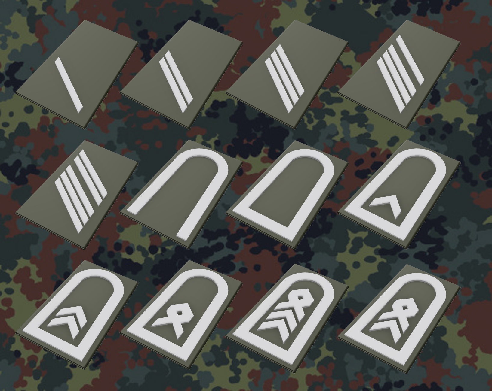 Bundeswehr Dienstgradabzeichen Heer Schulterklappe oliv | Rank insignia of the german army for field dress