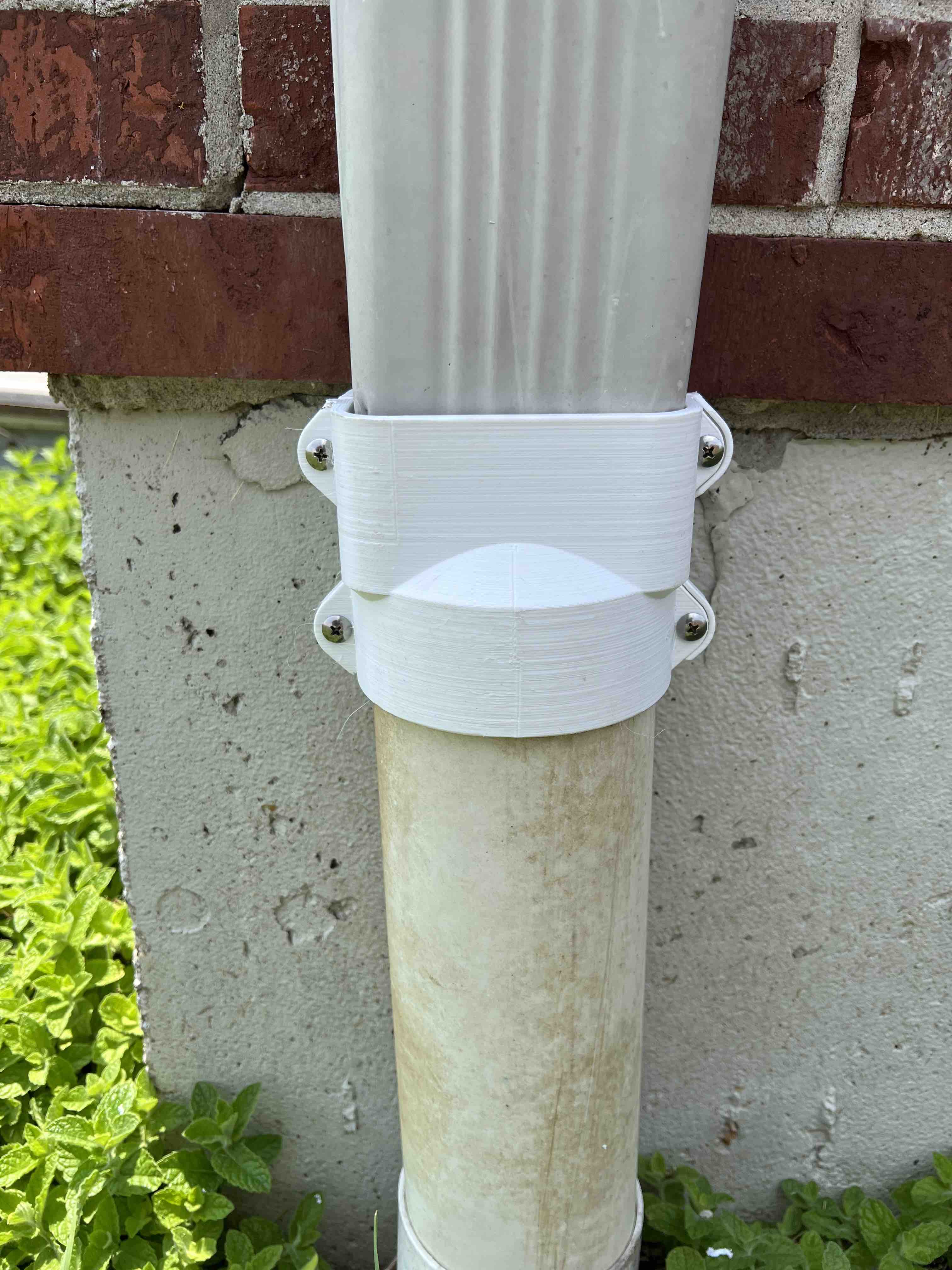 Split Gutter Down Spout to Pipe Adapter