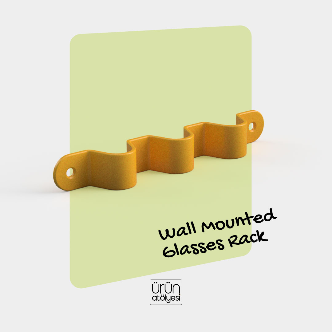 Wall-Mounted Glasses Rack - 3D Print Model