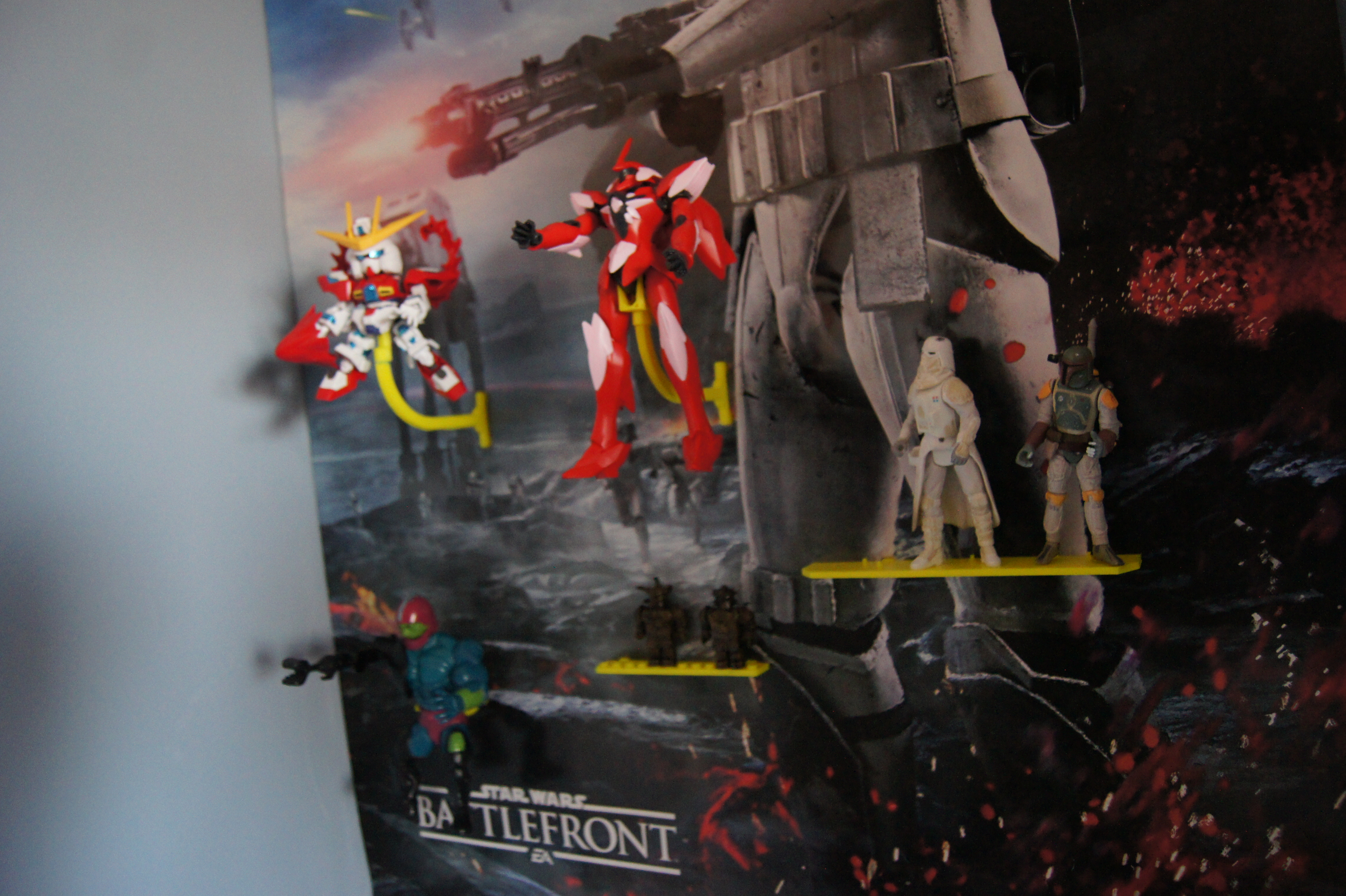 Peg your action figures on a peg board
