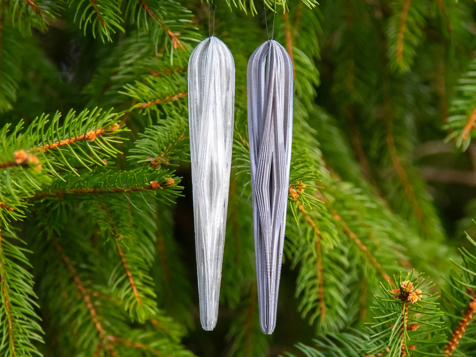 Open Diamond Icicle Christmas Ornament 2025