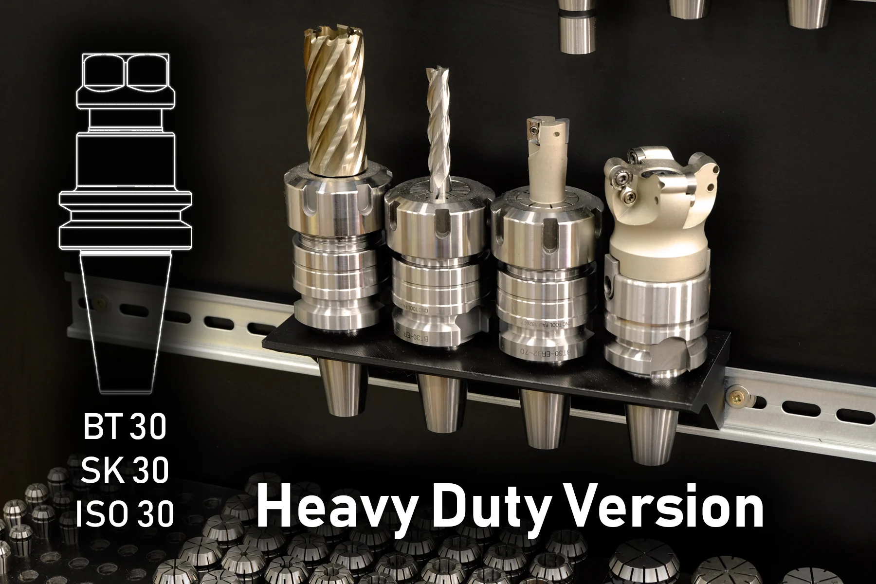 DIN-Rail Storage | BT30 SK30 ISO30 Toolholders (strong)