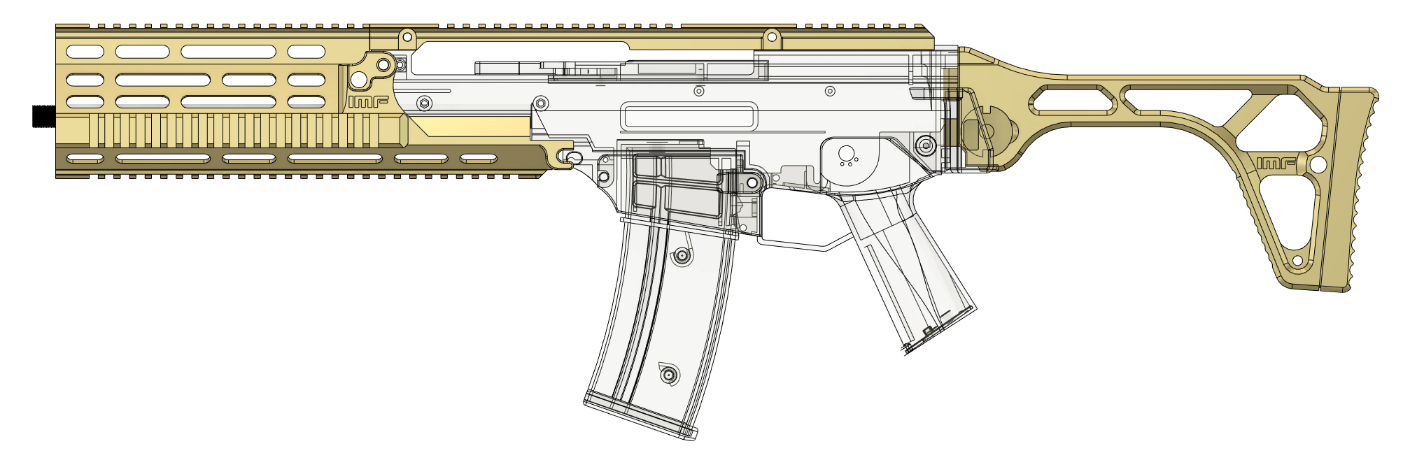 IMF K Airsoft G36 Handguard, Top Rail & Stock (+ Optional Strike Face)
