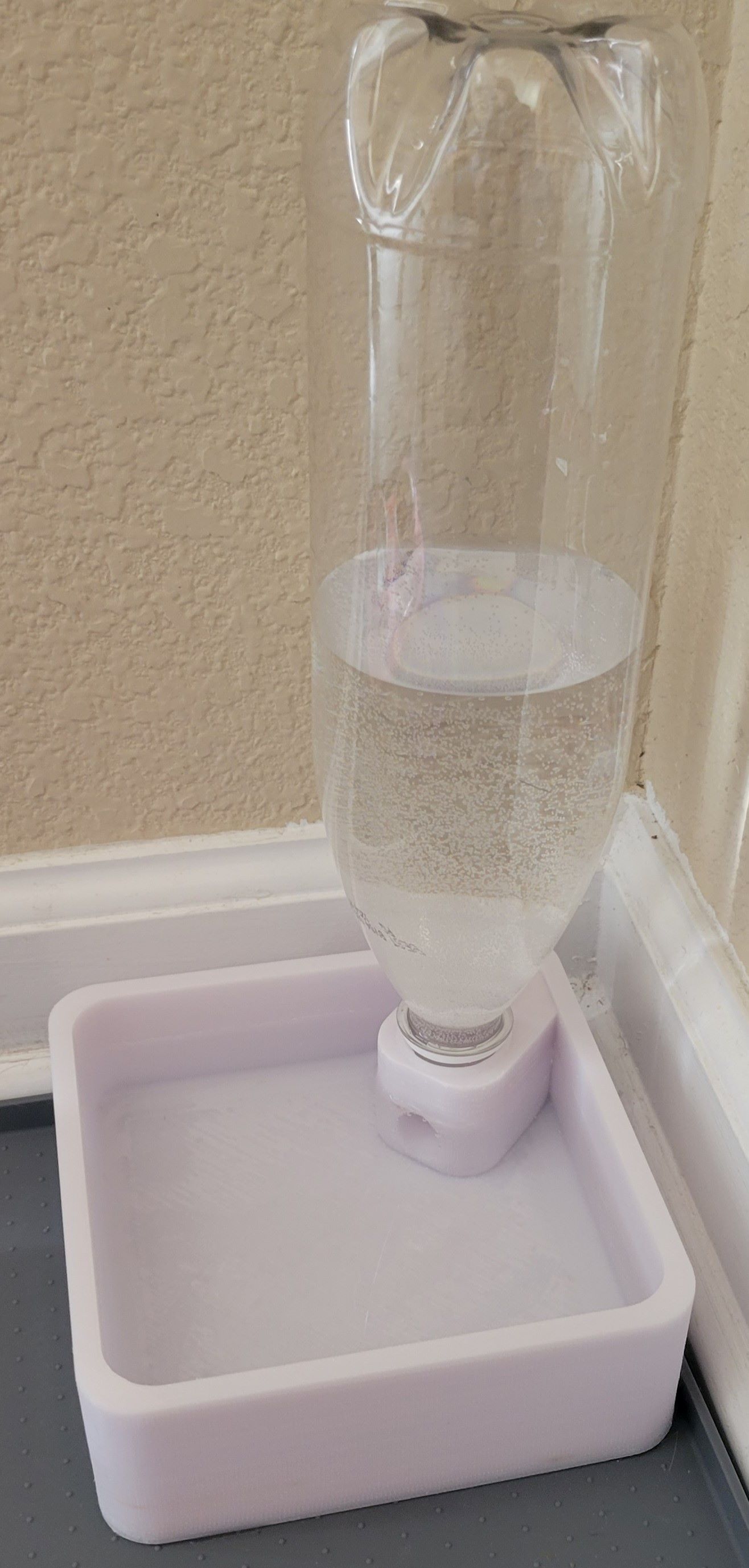 pet water bowl with soda bottle