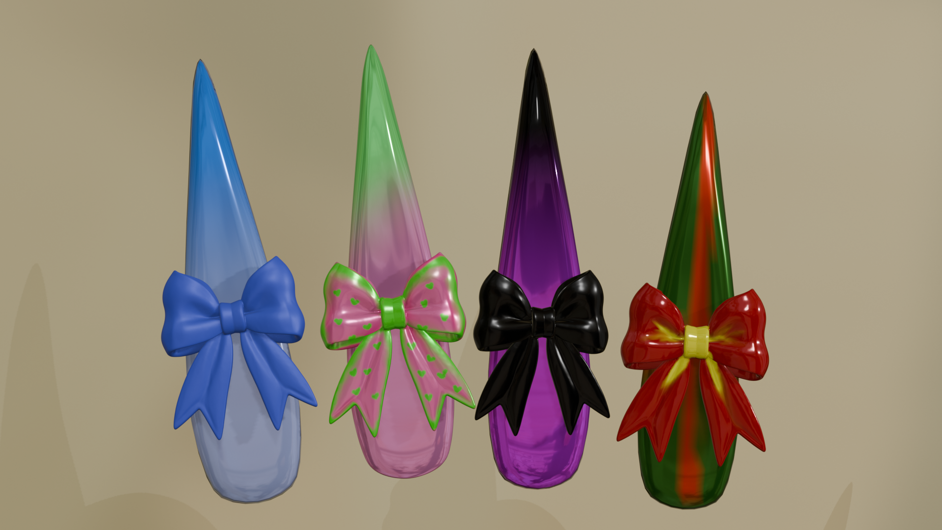 Bow nail set