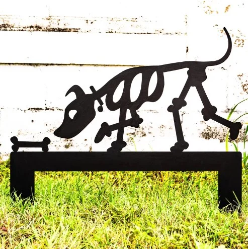 Dog Pet Skeleton Halloween Decor, Halloween Outdoor Garden Signs, Dog Cat Decor Halloween Yard Stakes Halloween Skeleton Pet Decor