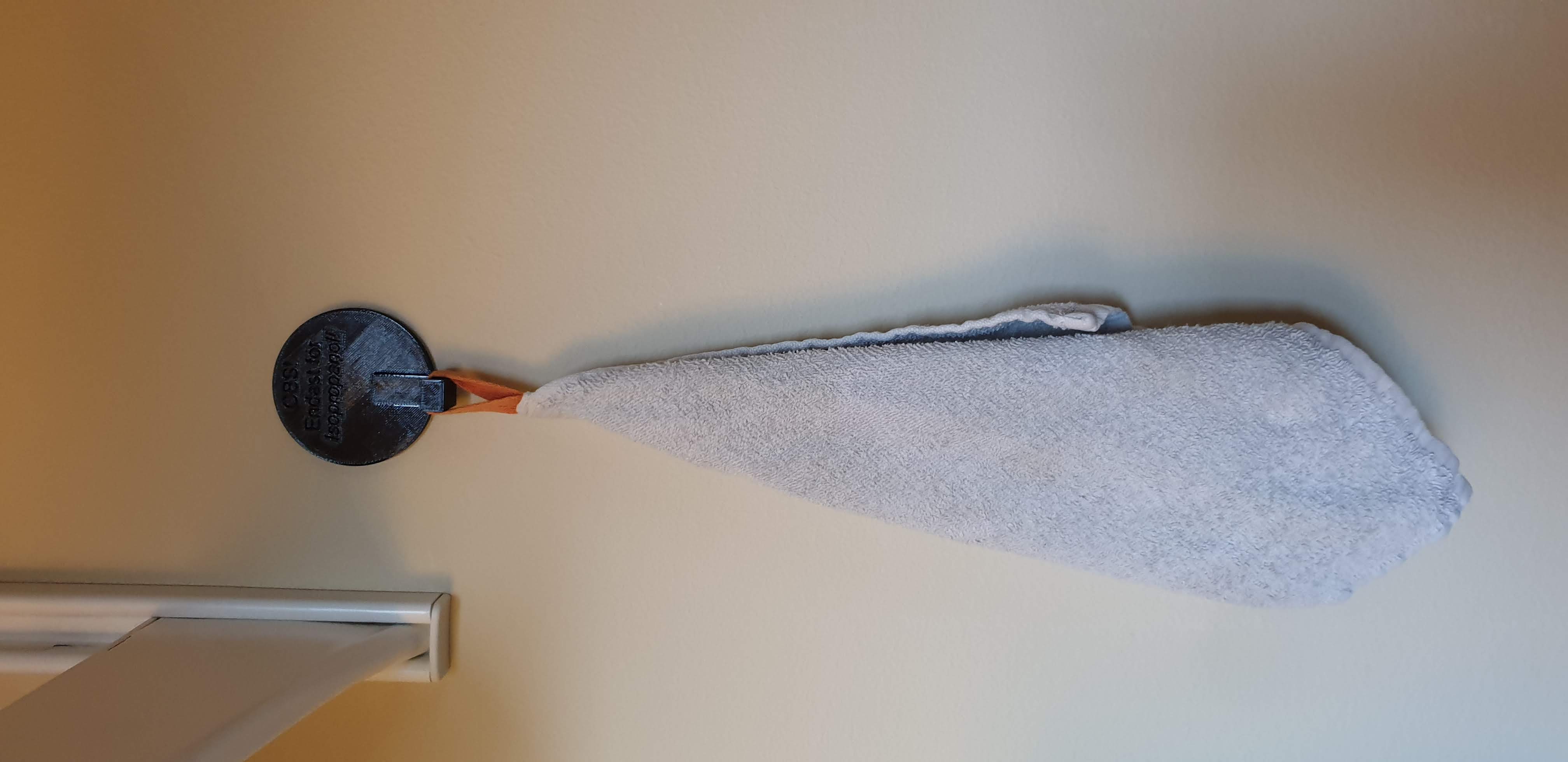 Simple isopropanol towel hanger
