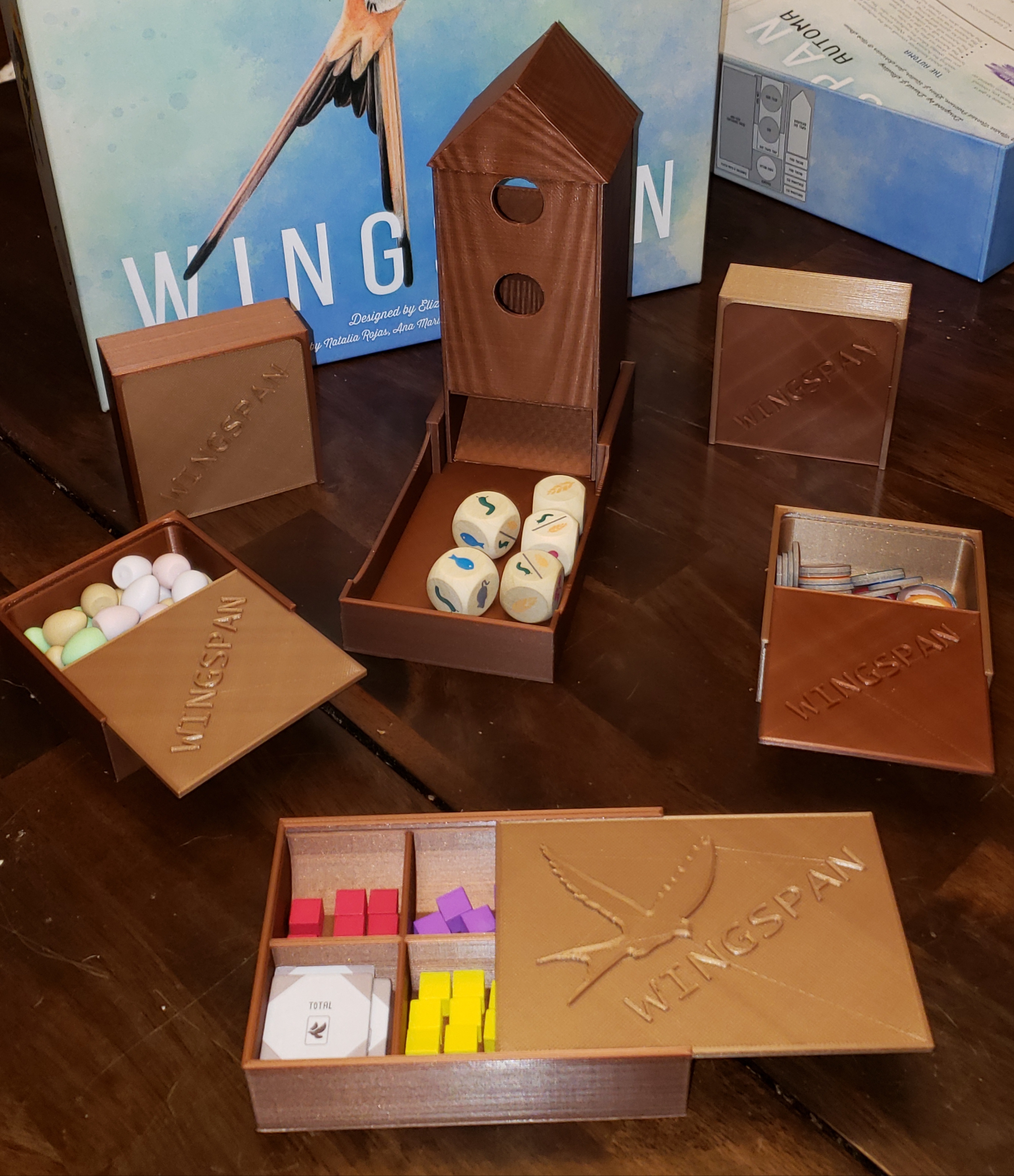 Wingspan Dicetower and Boxes