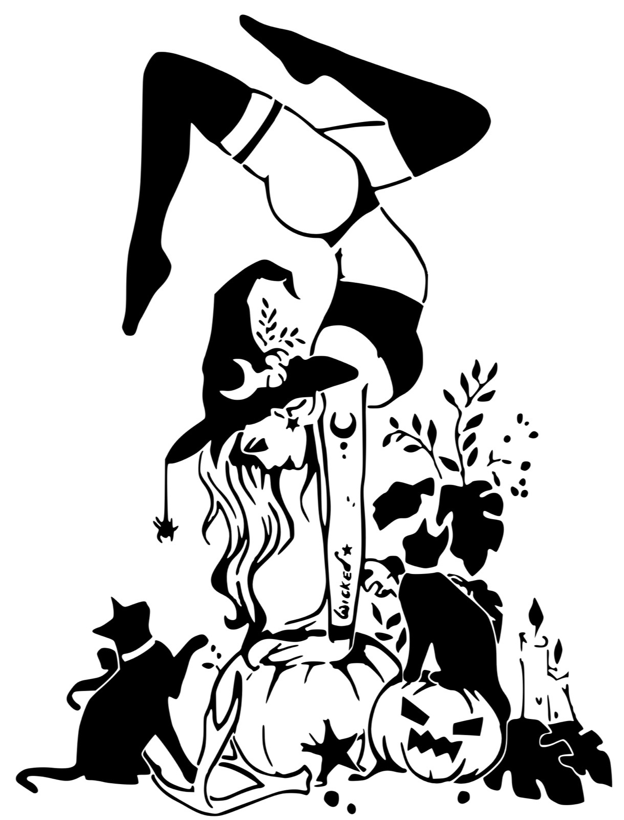 Witch stencil 8