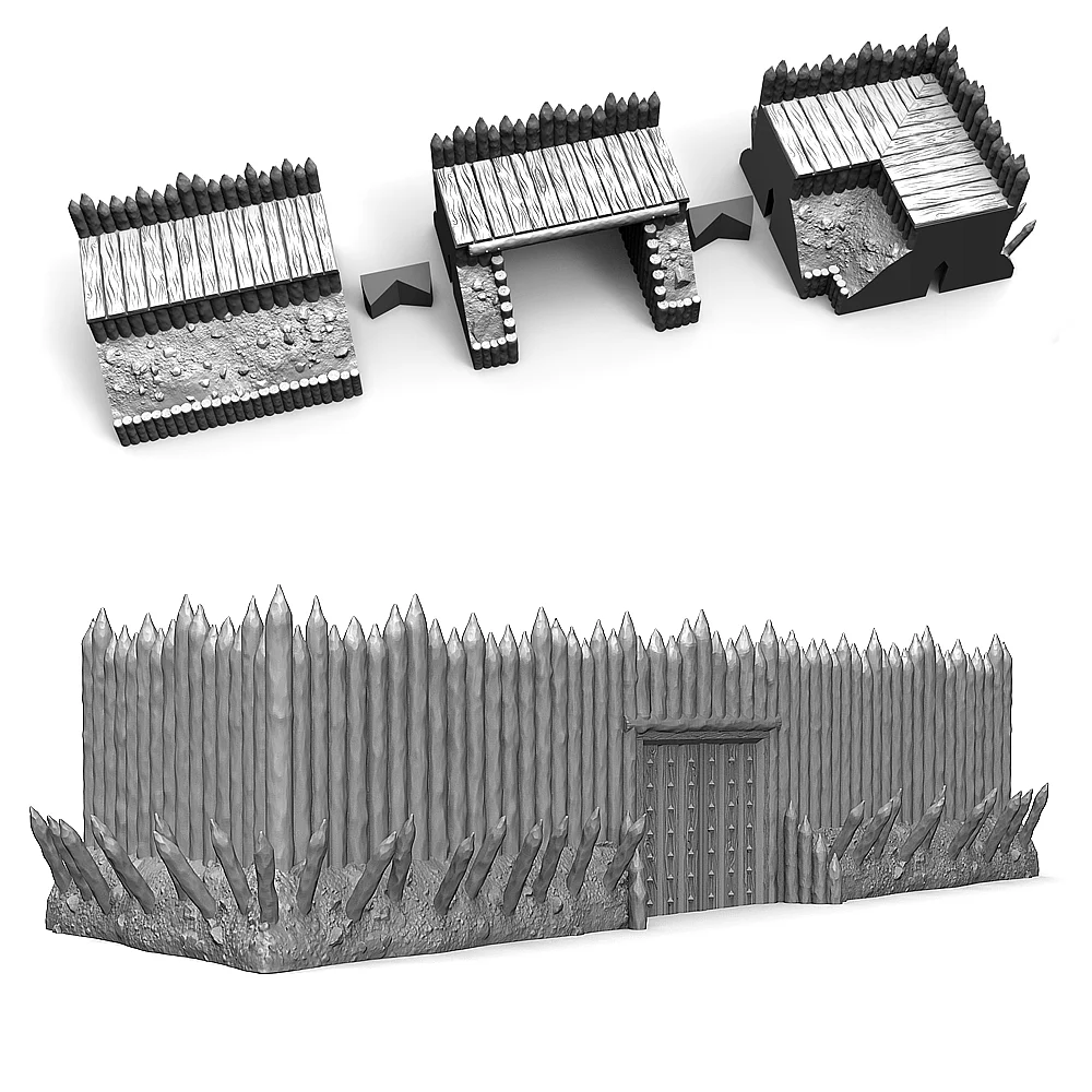 Fantasy Viking Palisade enclosure Modular system 28mm scale