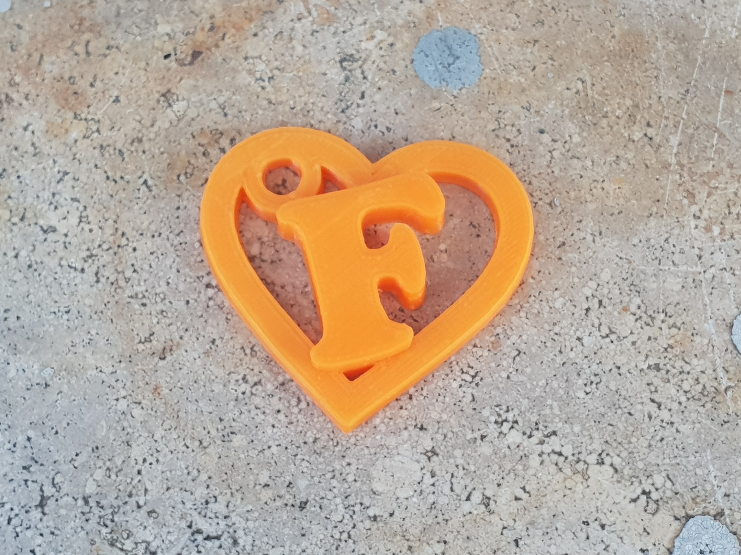 F Heart keychain