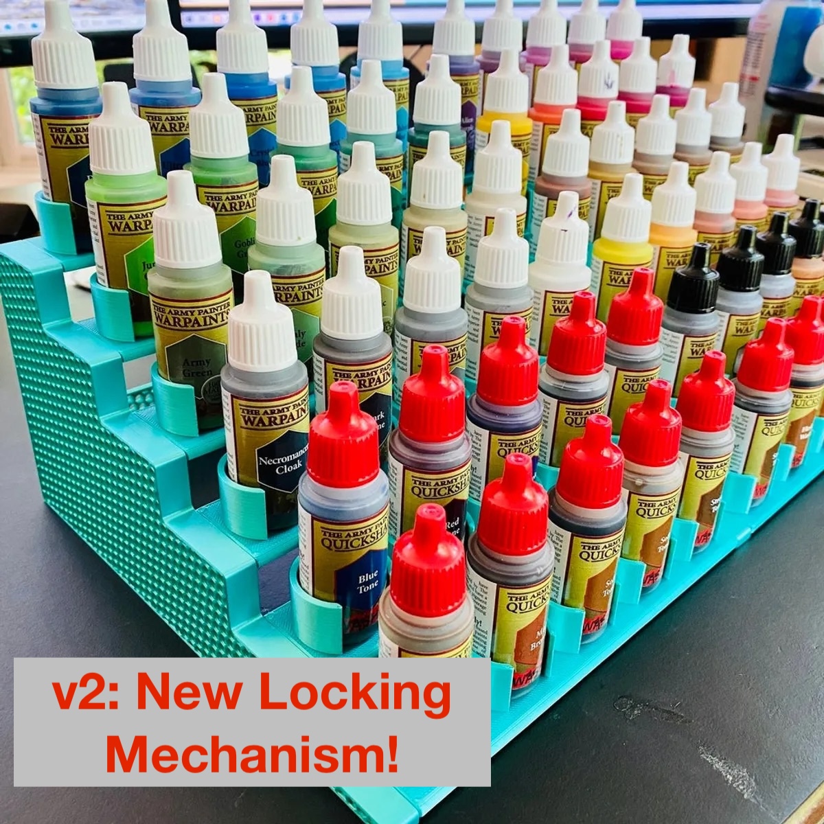 Modular holder for miniature paints and brushes