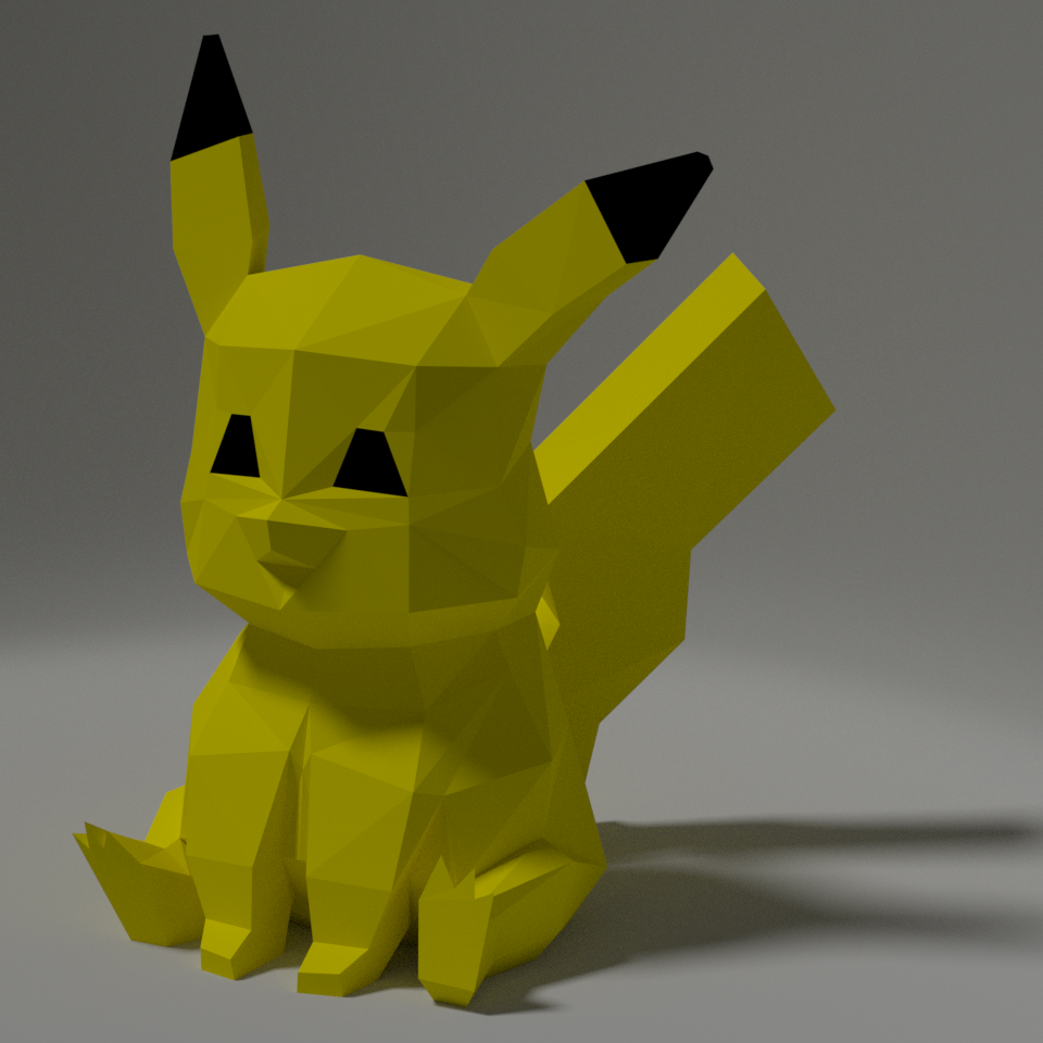 Pikachu low-poly, Papercraft