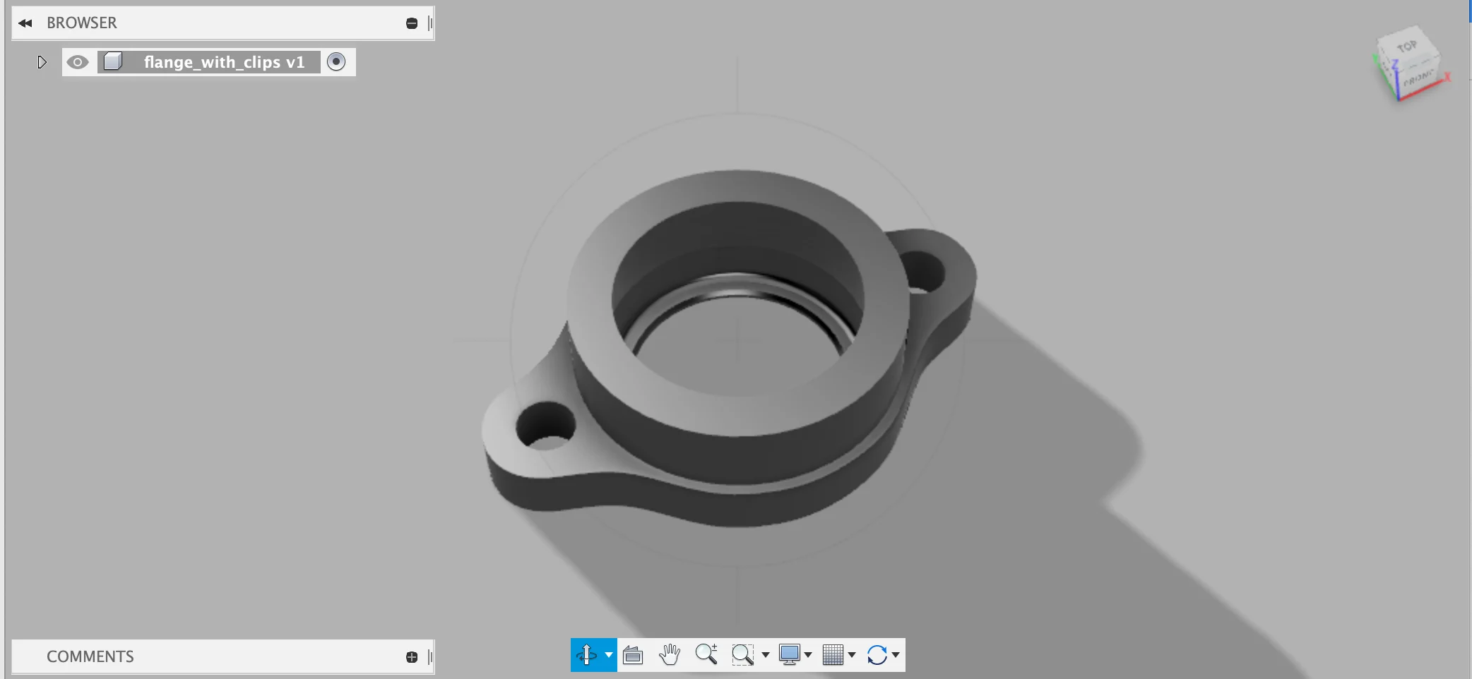 1.7" OD, 1.25 ID flange with snap system