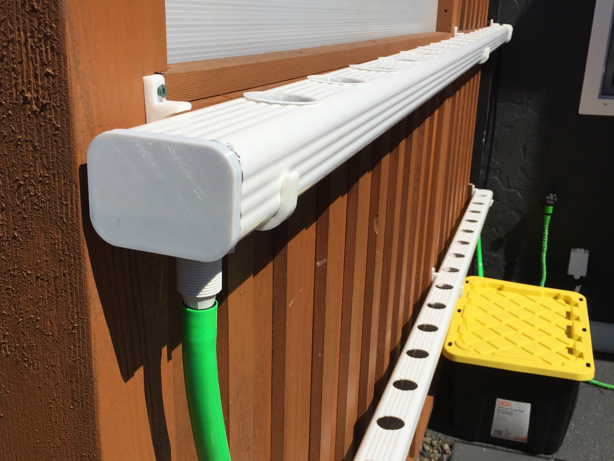 Hydroponic NFT Downspout End Cap