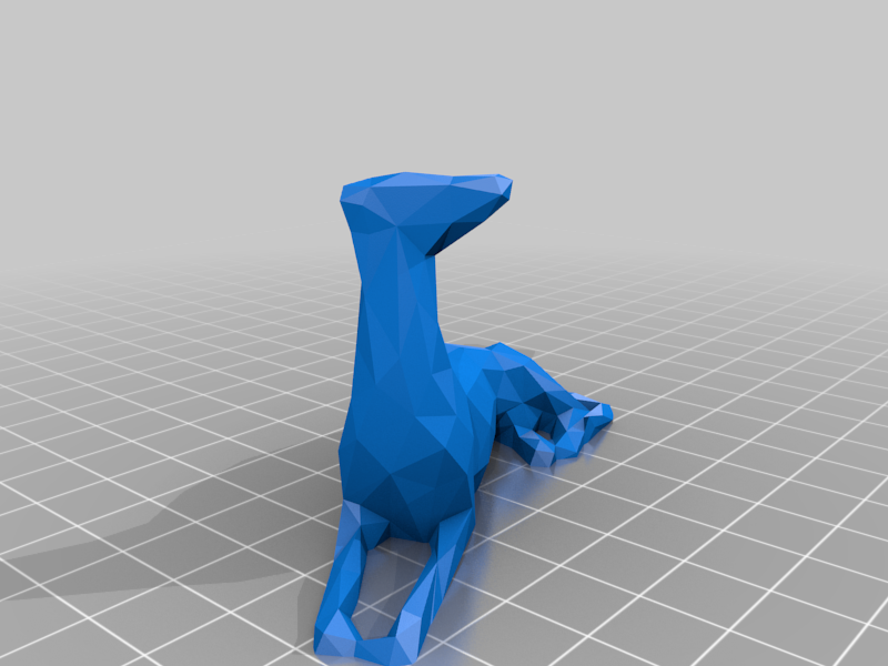 Low Poly Whippet with Flat Bottom