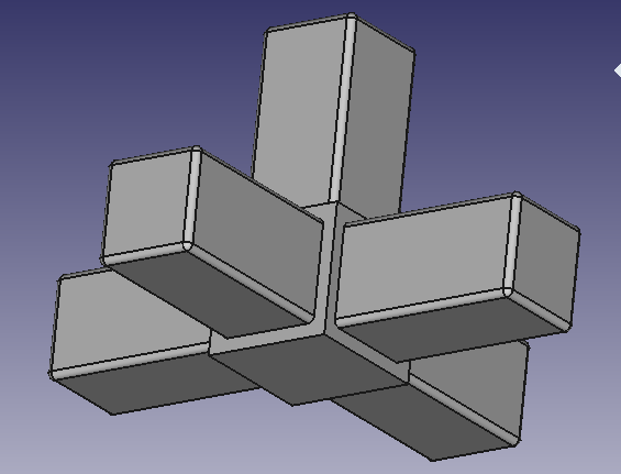 angle connector Cross-T for square tube 10mm x 10mm x 1mm