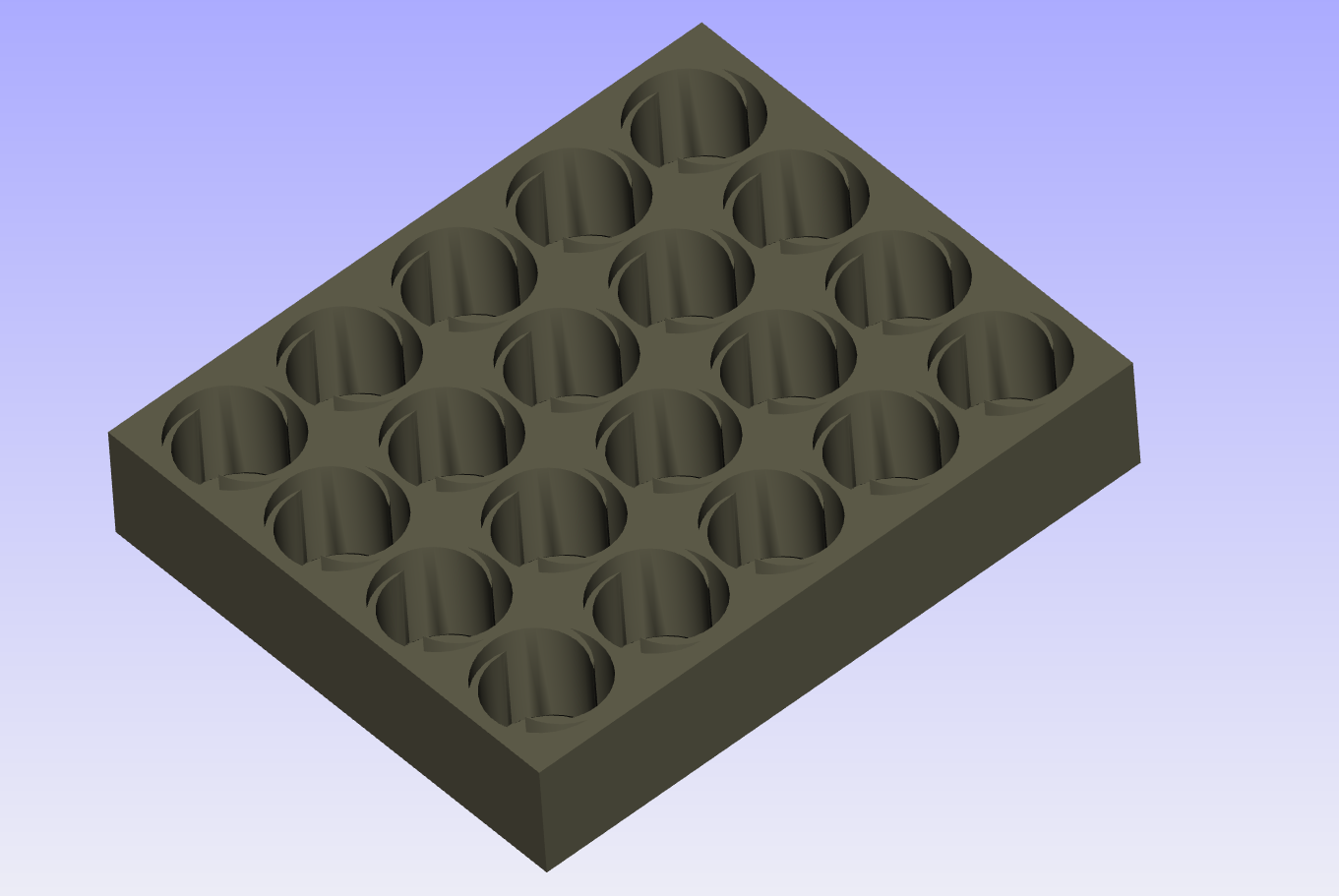 18650 battery rack (4x5), springloaded