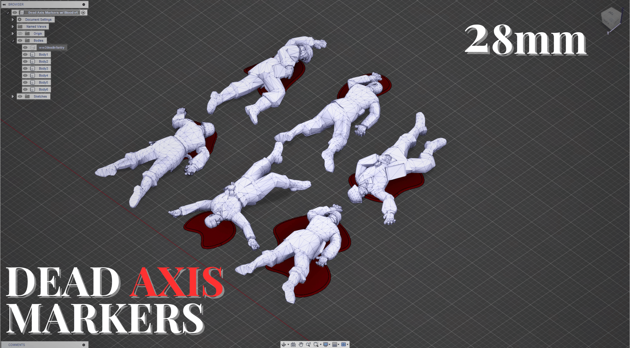 WW2 Axis Casualty Markers (With Blood)