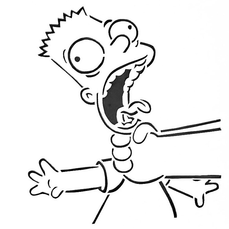 Bart being strangled stencil
